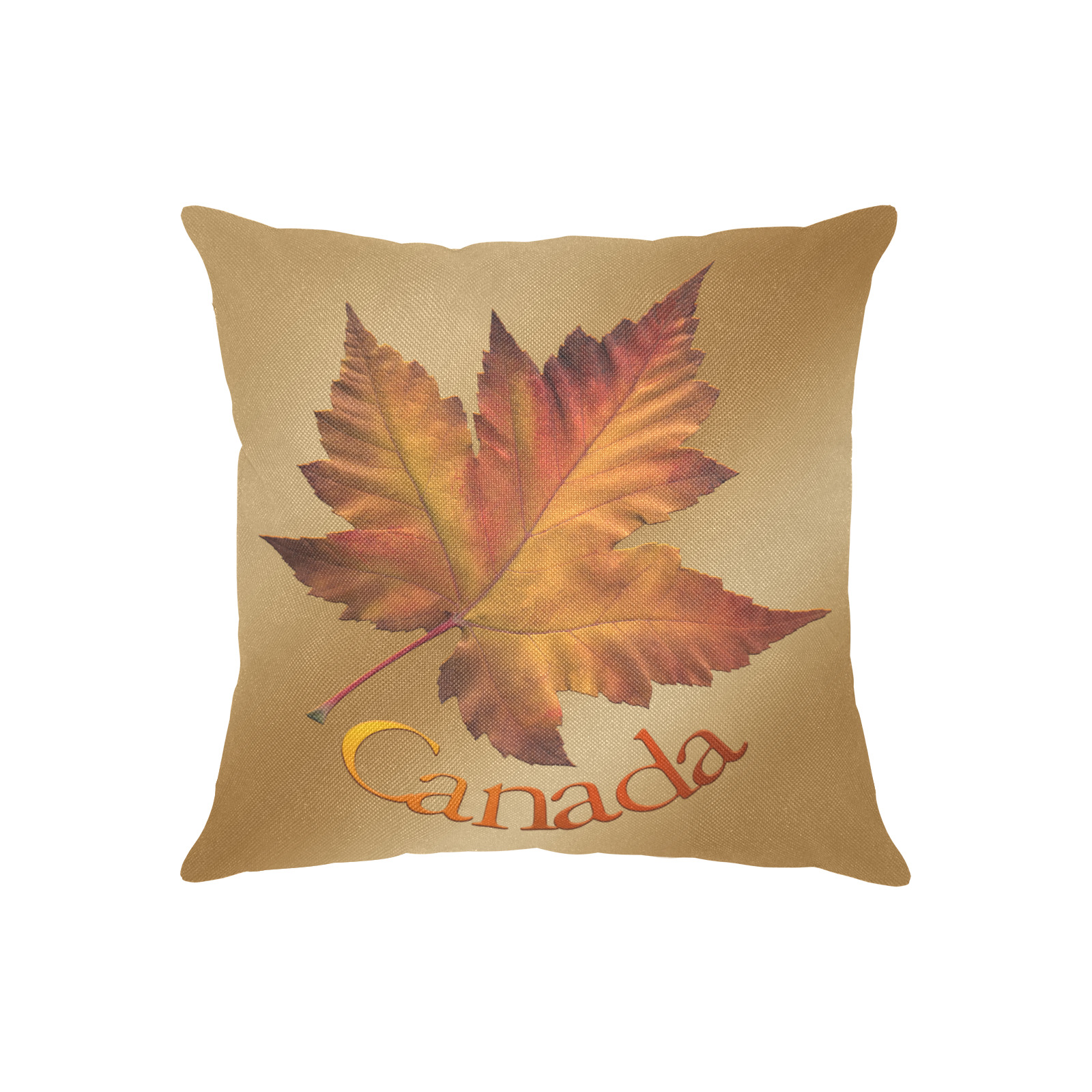 Autumn Canada Maple Leaf Linen Zippered Pillowcase 18"x18"(Two Sides)