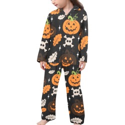 Adorable Halloween Pajamas Little Girls' V-Neck Long Pajama Set