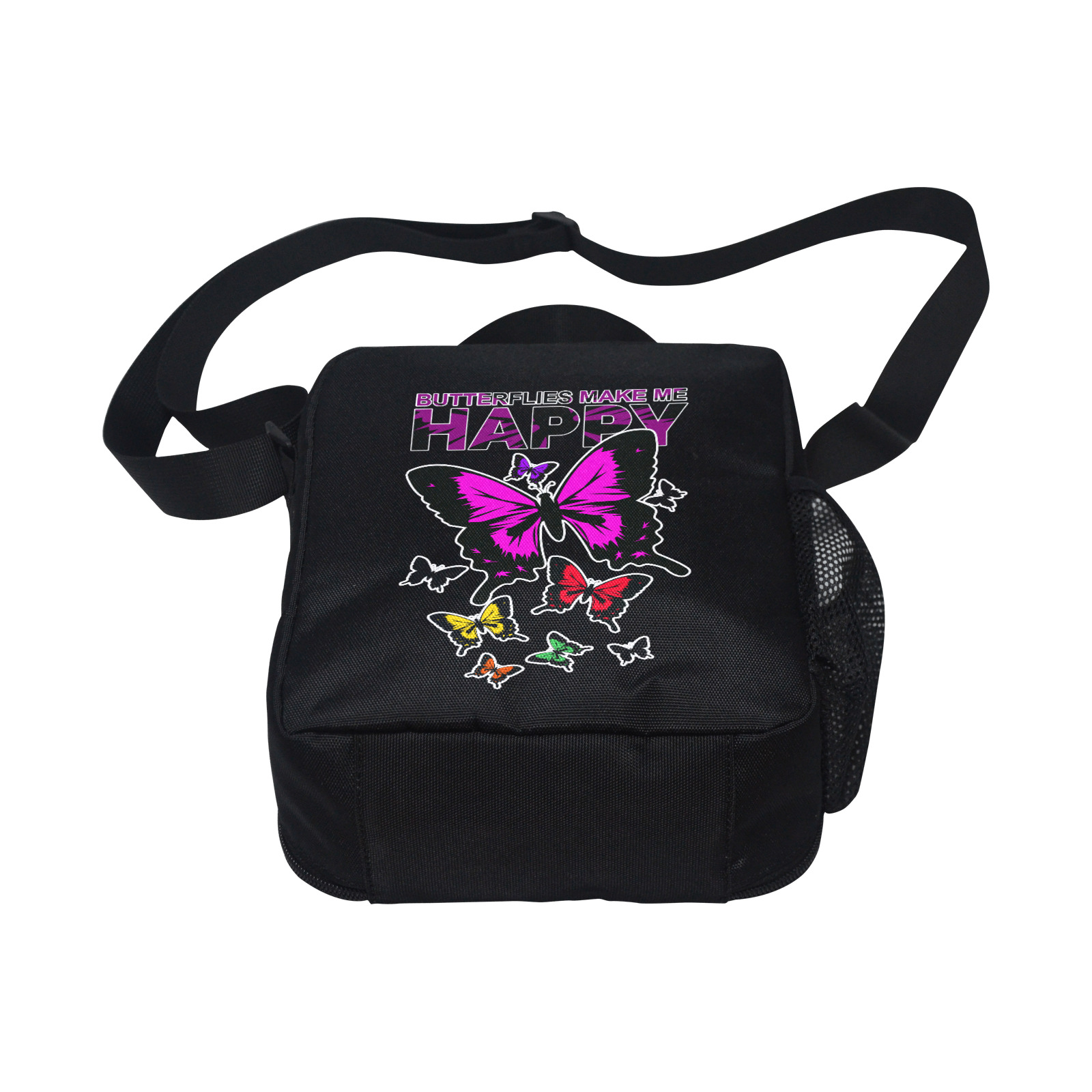 Butterflies Make Me Happy All Over Print Crossbody Lunch Bag for Kids (Model 1722)