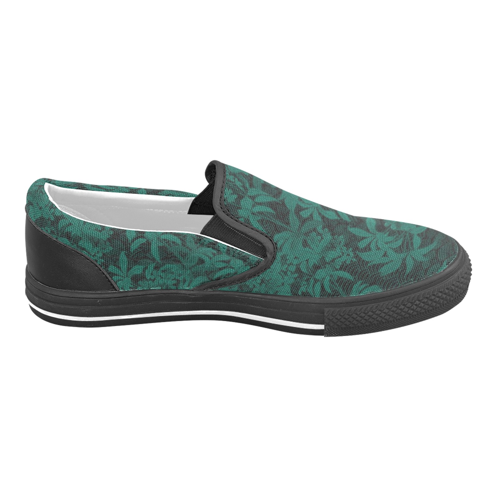 Kinmo Teal Women's Unusual Slip-on Canvas Shoes (Model 019)