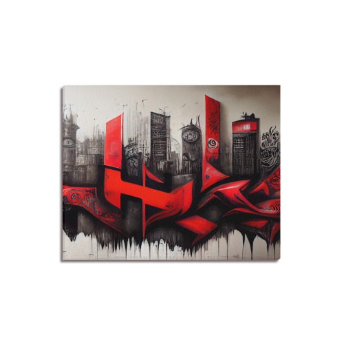 abstract city Frame Canvas Print 20"x16"