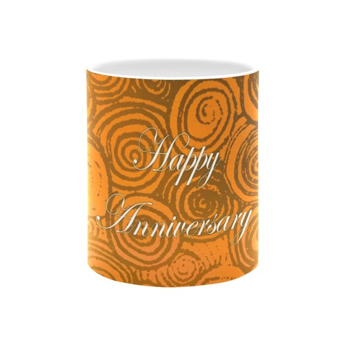 Anniversary Swirls Orange White Mug(11OZ)