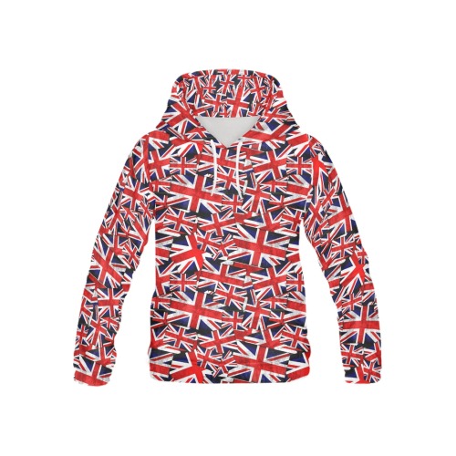 Union Jack British UK Flag All Over Print Hoodie for Kid (USA Size) (Model H13)