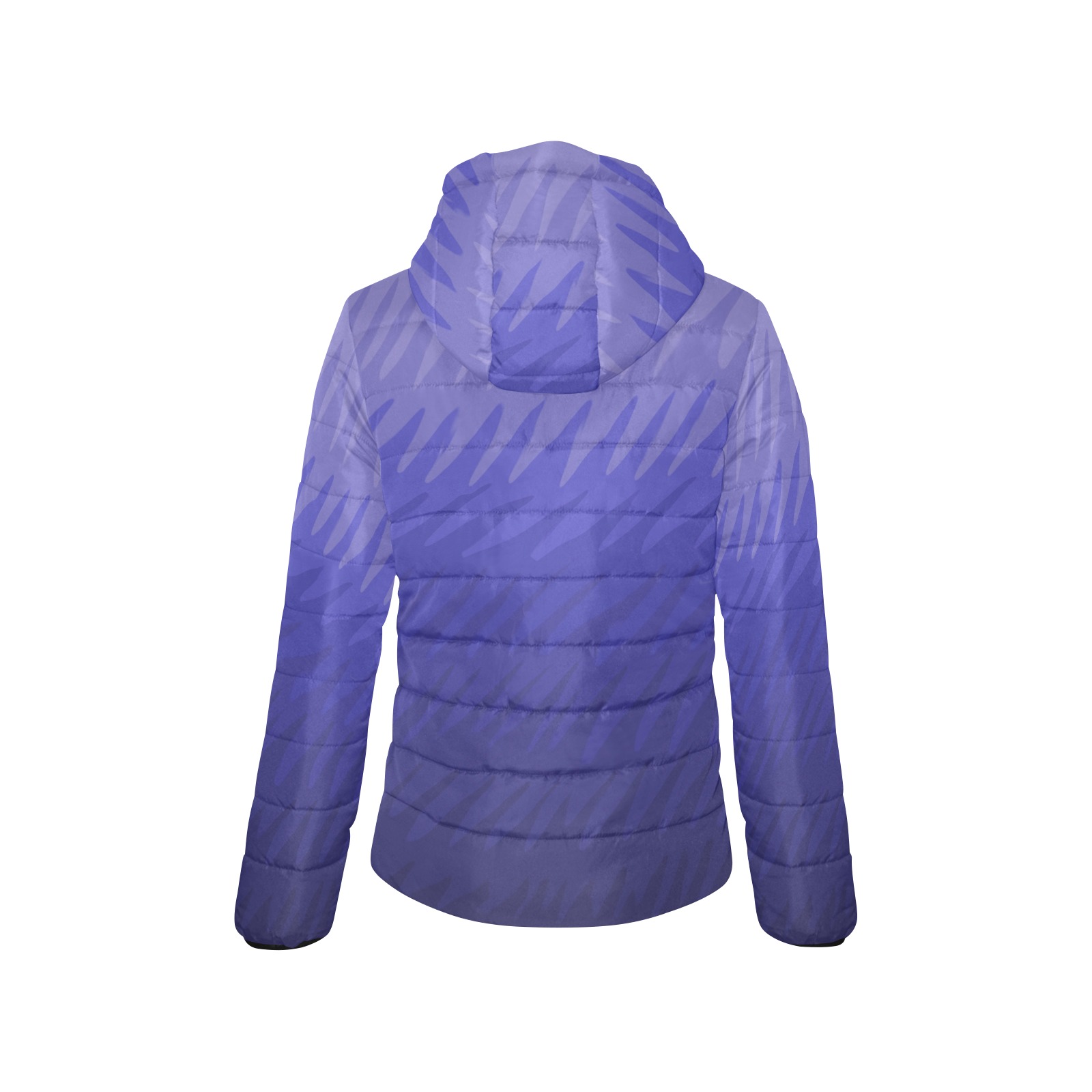 dk blue wavespike Women's Padded Hooded Jacket (Model H46)