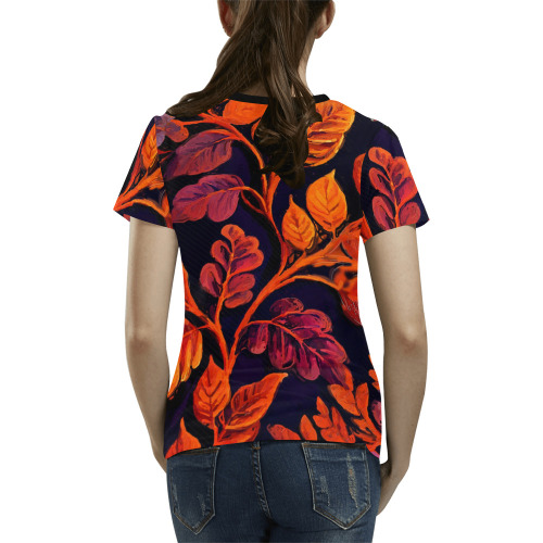 flowers botanic art (10) all over print tshirt All Over Print T-Shirt for Women (USA Size) (Model T40)