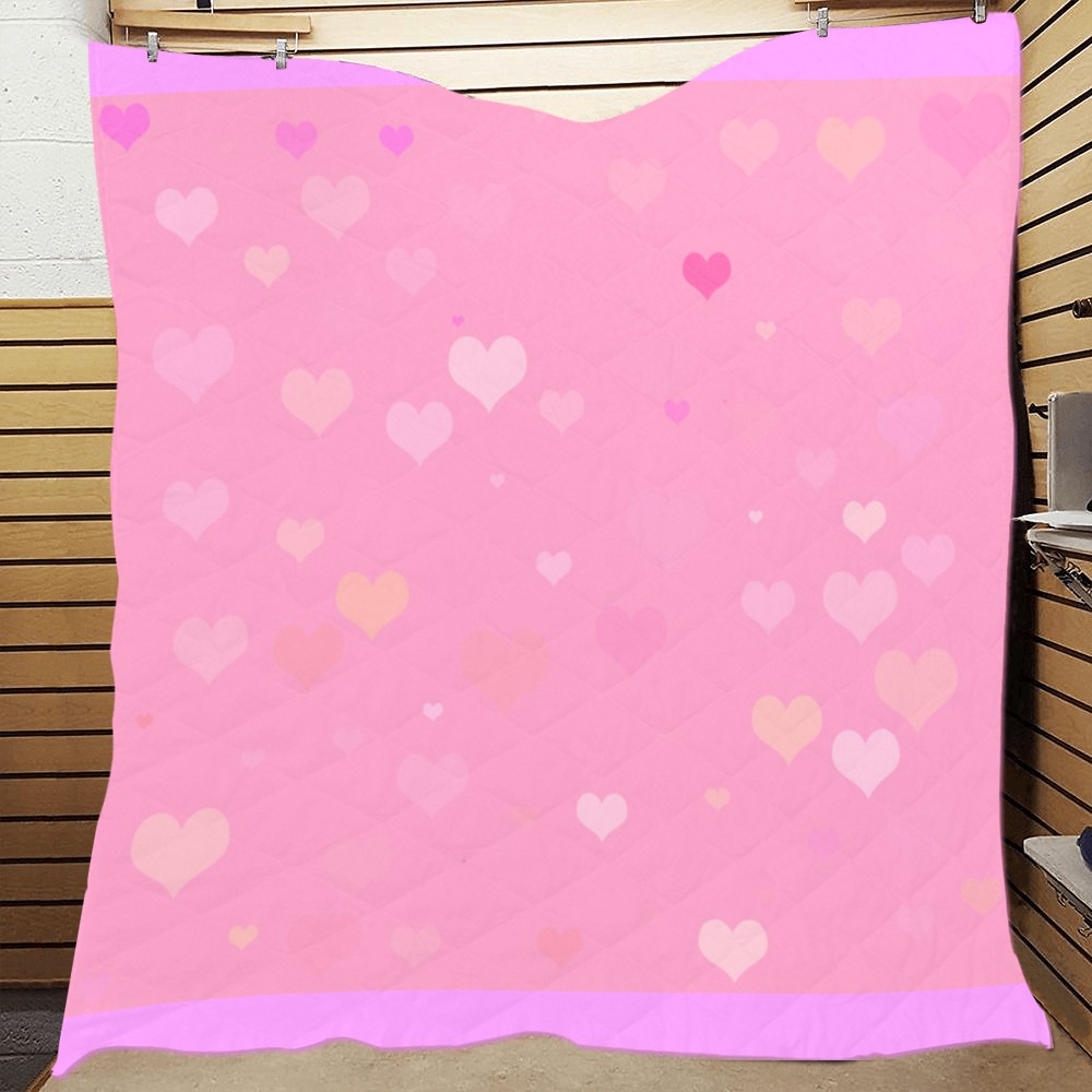 PinkHearts Quilt 70"x80"