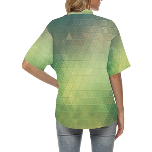 mosaic triangle 12 All Over Print Hawaiian Shirt for Women (Model T58)