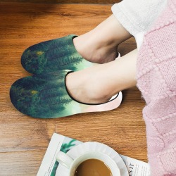 Mountain_landscape_painting Women's Non-Slip Cotton Slippers (Model 0602)
