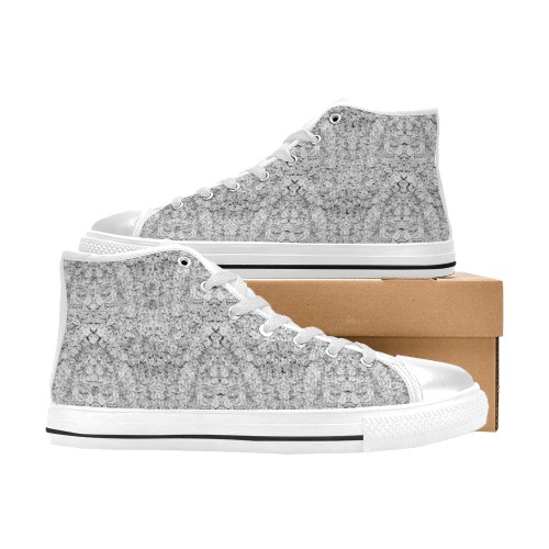 gray roses Women's Classic High Top Canvas Shoes (Model 017)