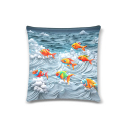 Ocean Life Custom Zippered Pillow Case 16"x16"(Twin Sides)
