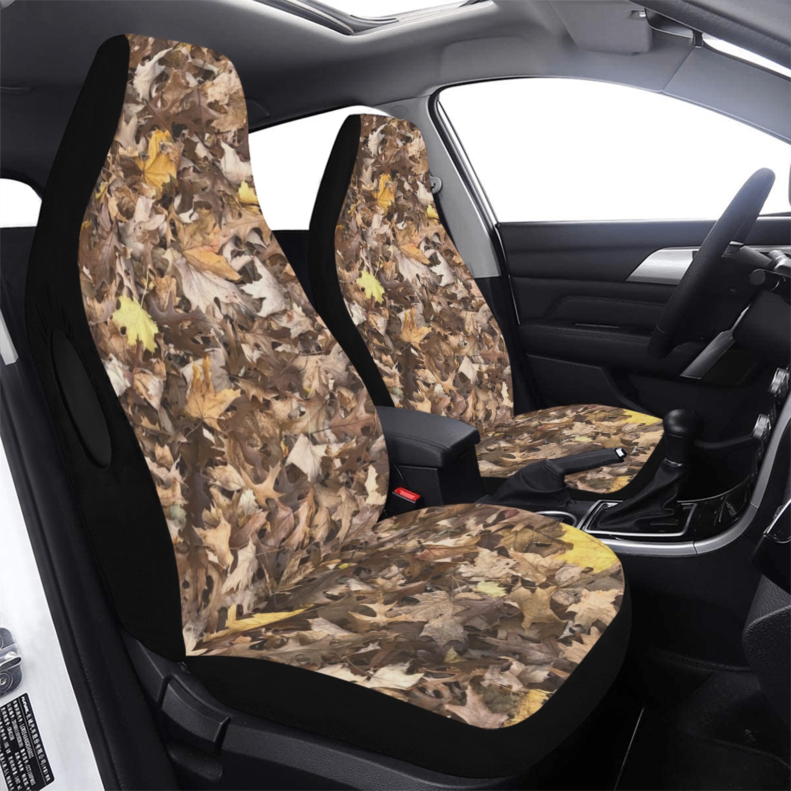 Autumn brown leaves Car Seat Cover Airbag Compatible (Set of 2)