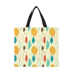 Mid Century Leaf Shapes All Over Print Canvas Tote Bag/Large (Model 1699)