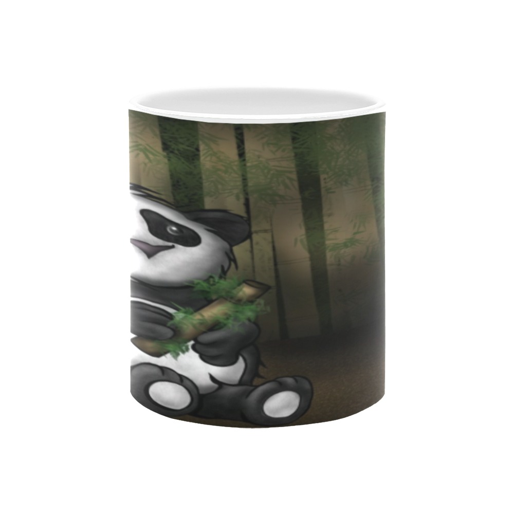 Cute Panda with Bamboo Mug White Mug(11OZ)