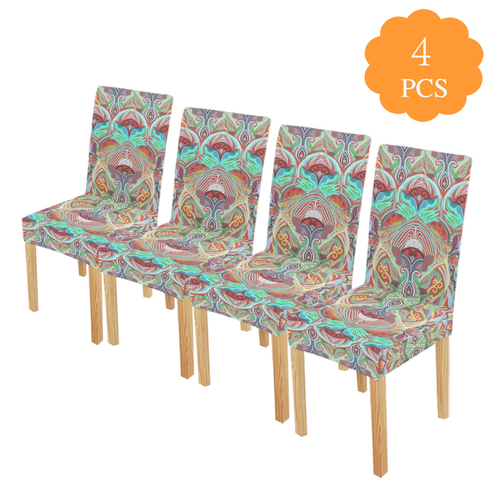 chinese variation 12 Chair Cover (Pack of 4)