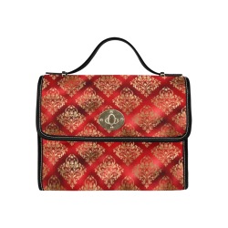 Red Gold Purse/Small tablet & Laptop Bag Waterproof Canvas Bag-Black (All Over Print) (Model 1641)