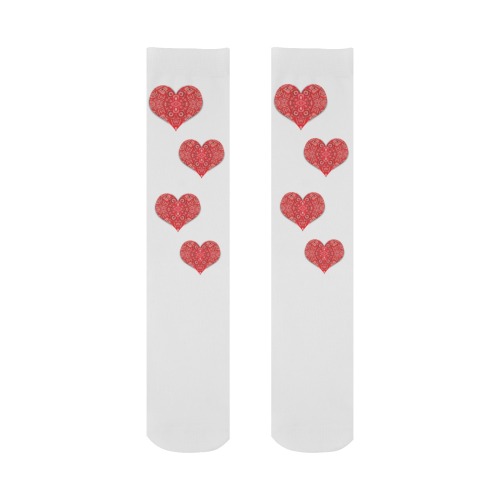 Bandana Hearts on White All Over Print Socks for Men