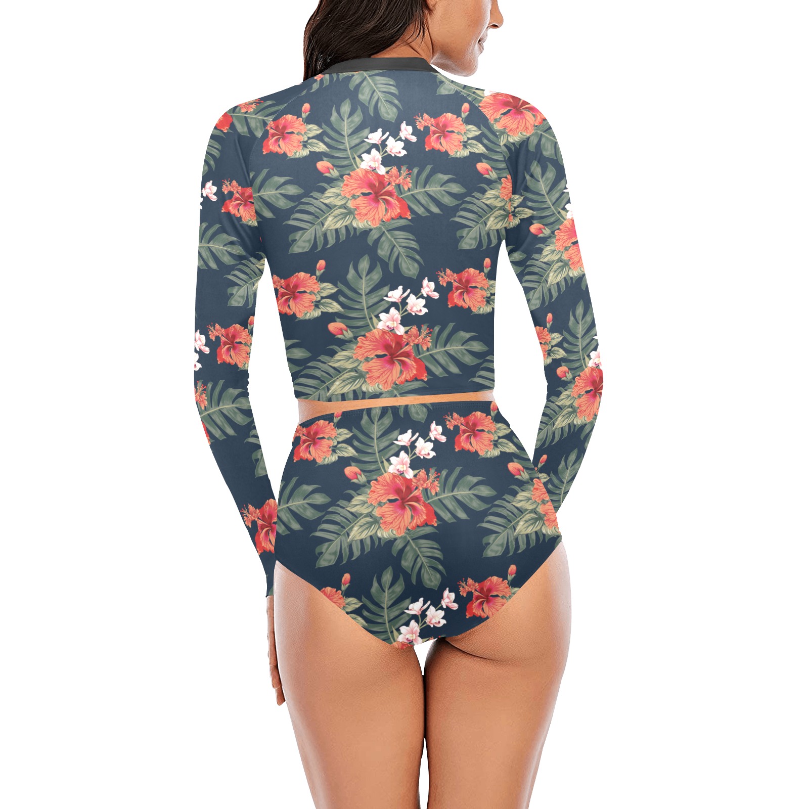 The Tropical Long Sleeve Bikini Set (Model S27)