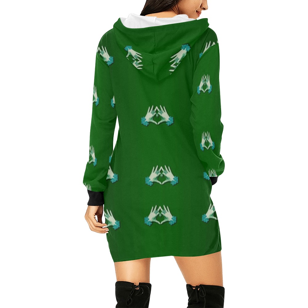 love in your hands All Over Print Hoodie Mini Dress (Model H27)
