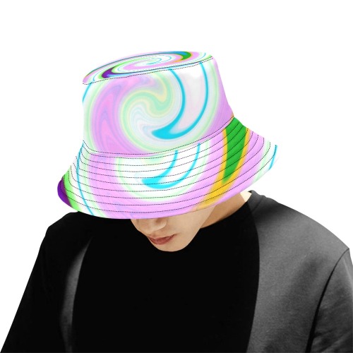 Swirl Pastel All Over Print Bucket Hat for Men
