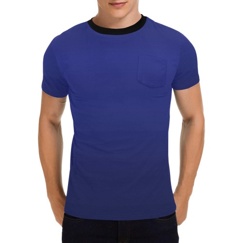blu e Men's All Over Print T-Shirt with Chest Pocket (Model T56)