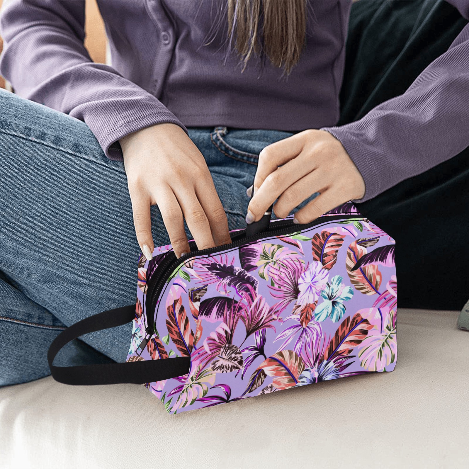 Retro lilac jungle 46L Wash Bag (Model 1721)