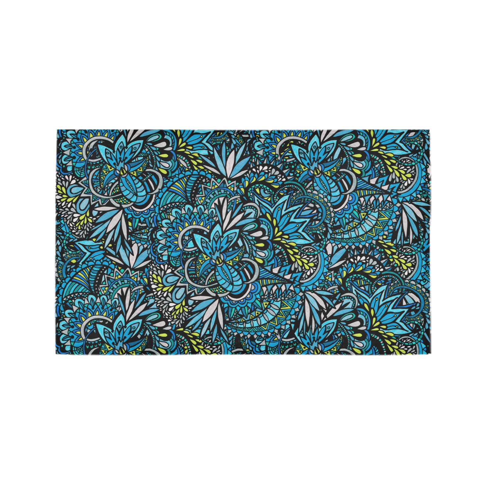 Cerulean Swirls Azalea Doormat 30" x 18" (Sponge Material)
