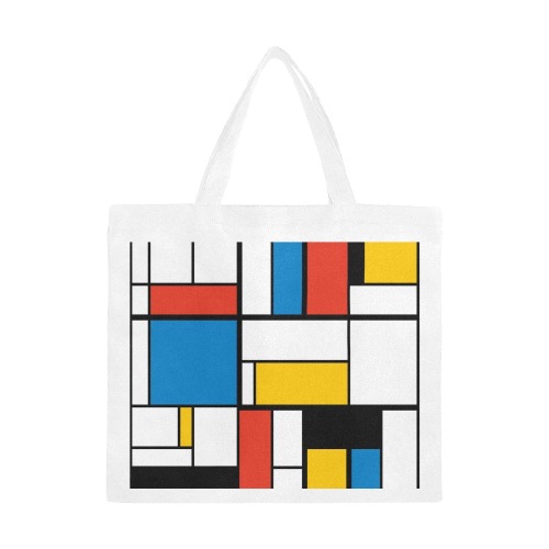 Mondrian De Stijl Modern Canvas Tote Bag/Large (Model 1702)