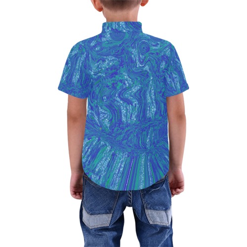 ocean storms Boys' All Over Print Short Sleeve Shirt (Model T59)