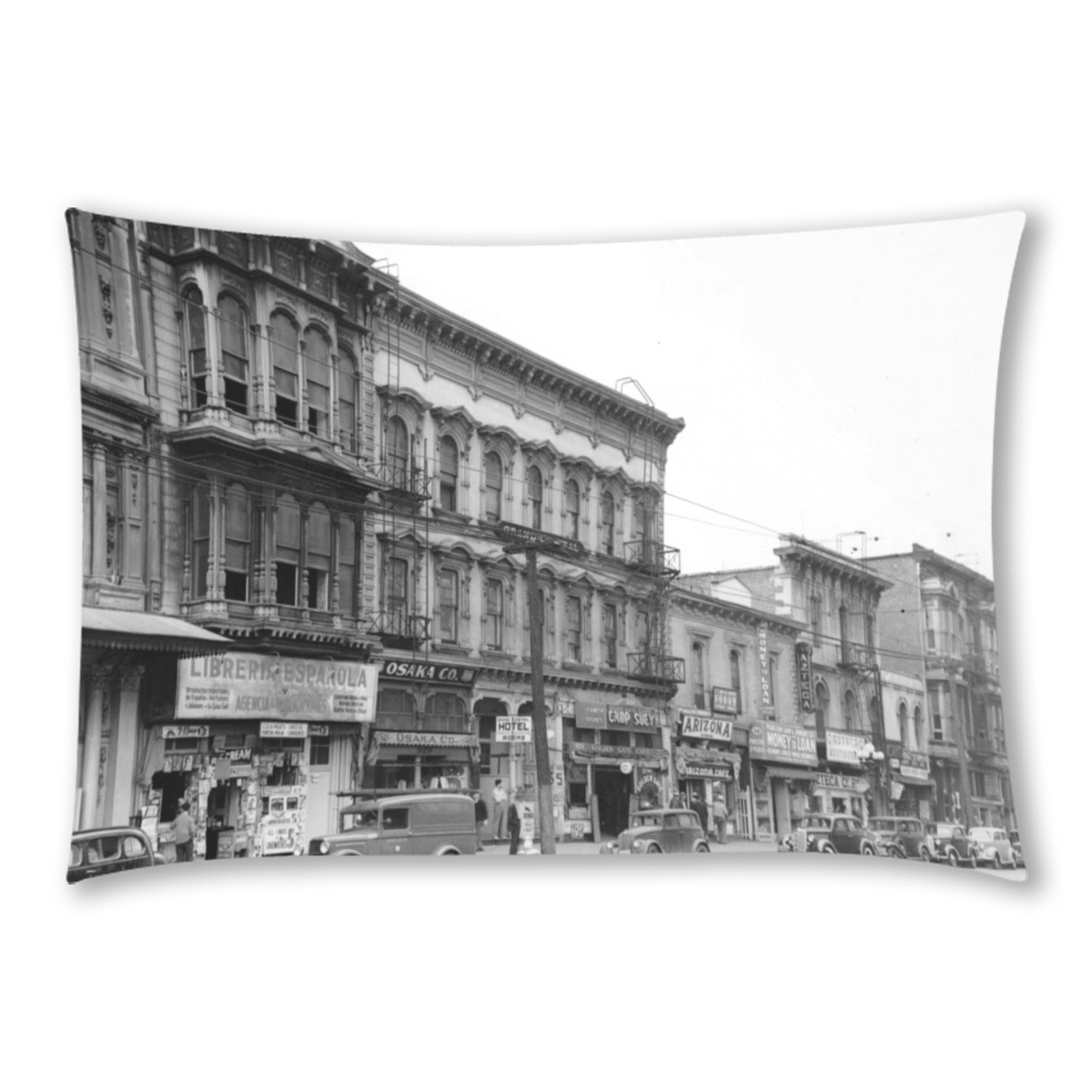 East side of Main Street Los Angeles. 1930s Custom Rectangle Pillow Case 20x30 (One Side)