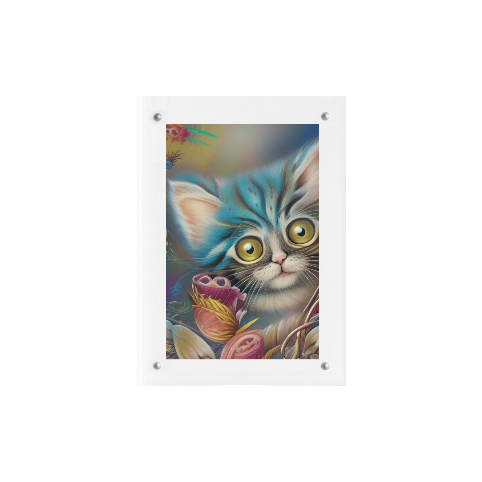 Cute Kittens 6 Acrylic Magnetic Photo Frame 5"x7"