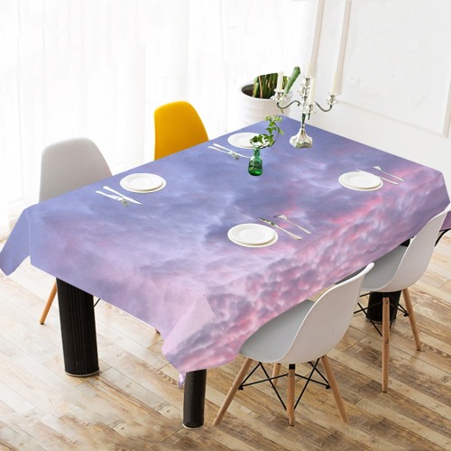 Morning Purple Sunrise Collection Cotton Linen Tablecloth 60"x120"