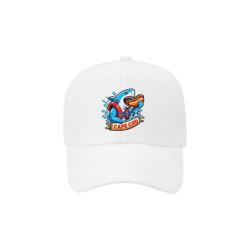 CAPE COD-GREAT WHITE EATING HOT DOG 2 Dad Cap