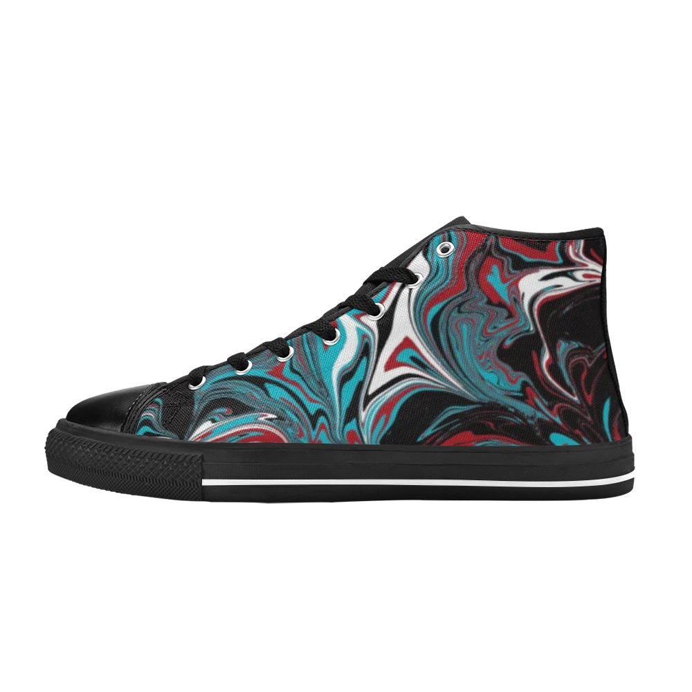 Dark Wave of Colors Women's Classic High Top Canvas Shoes (Model 017)