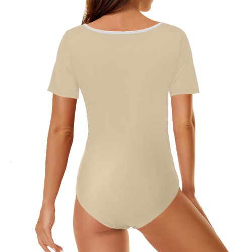 color wheat Women's Short Sleeve Bodysuit