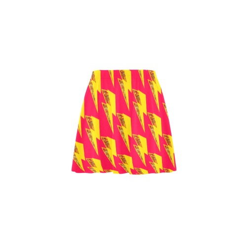 yellow tropical tunderbolt print slack bottom mini skirt Mini Skating Skirt (Model D36)