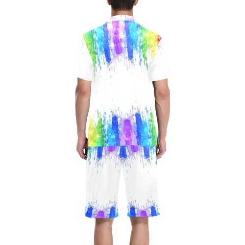 Rainbow 2021 by Nico Bielow Men's V-Neck Short Pajama Set