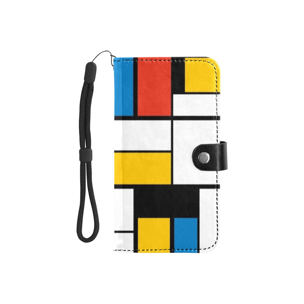 Mondrian De Stijl Modern Flip Leather Purse for Mobile Phone/Small (Model 1704)
