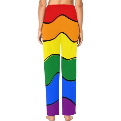 Gay Pride - Rainbow Flag Waves Stripes 1 Women's Pajama Trousers