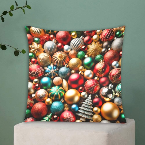 coloured baubles Custom Zippered Pillow Cases 18"x18" (Two Sides)