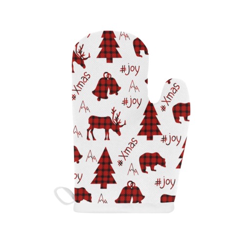 Christmas Linen Oven Mitt (Two Pieces)