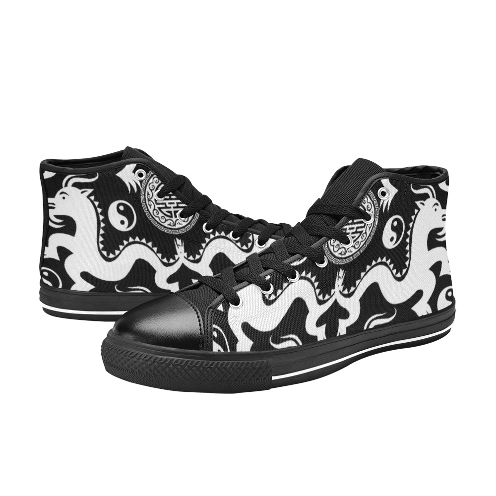 CHINESE DRAGONS High Top Canvas Shoes for Kid (Model 017)