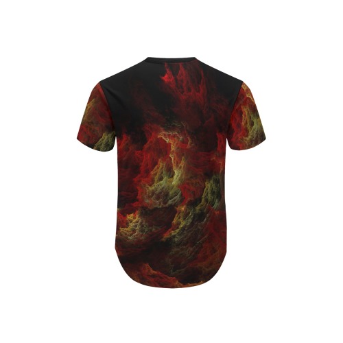 Burning in Hell Men's All Over Print Curved Hem T-Shirt (Model T76)