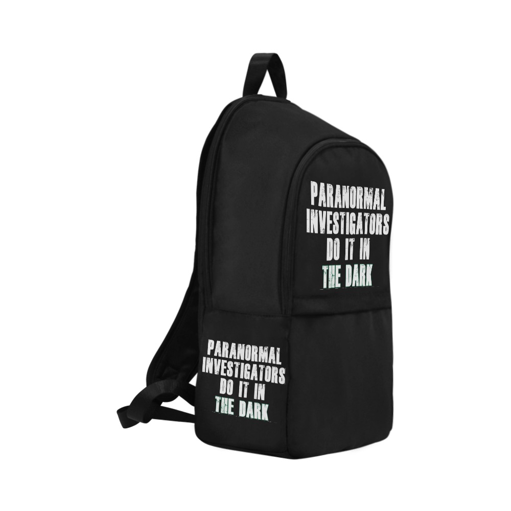 Paranormal Investigators Humor (White) Fabric Backpack for Adult (Model 1659)