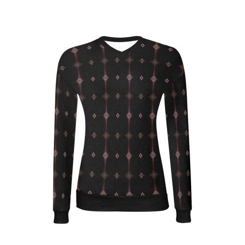 Sparkled Merlot Women's All Over Print V-Neck Sweater (Model H48)