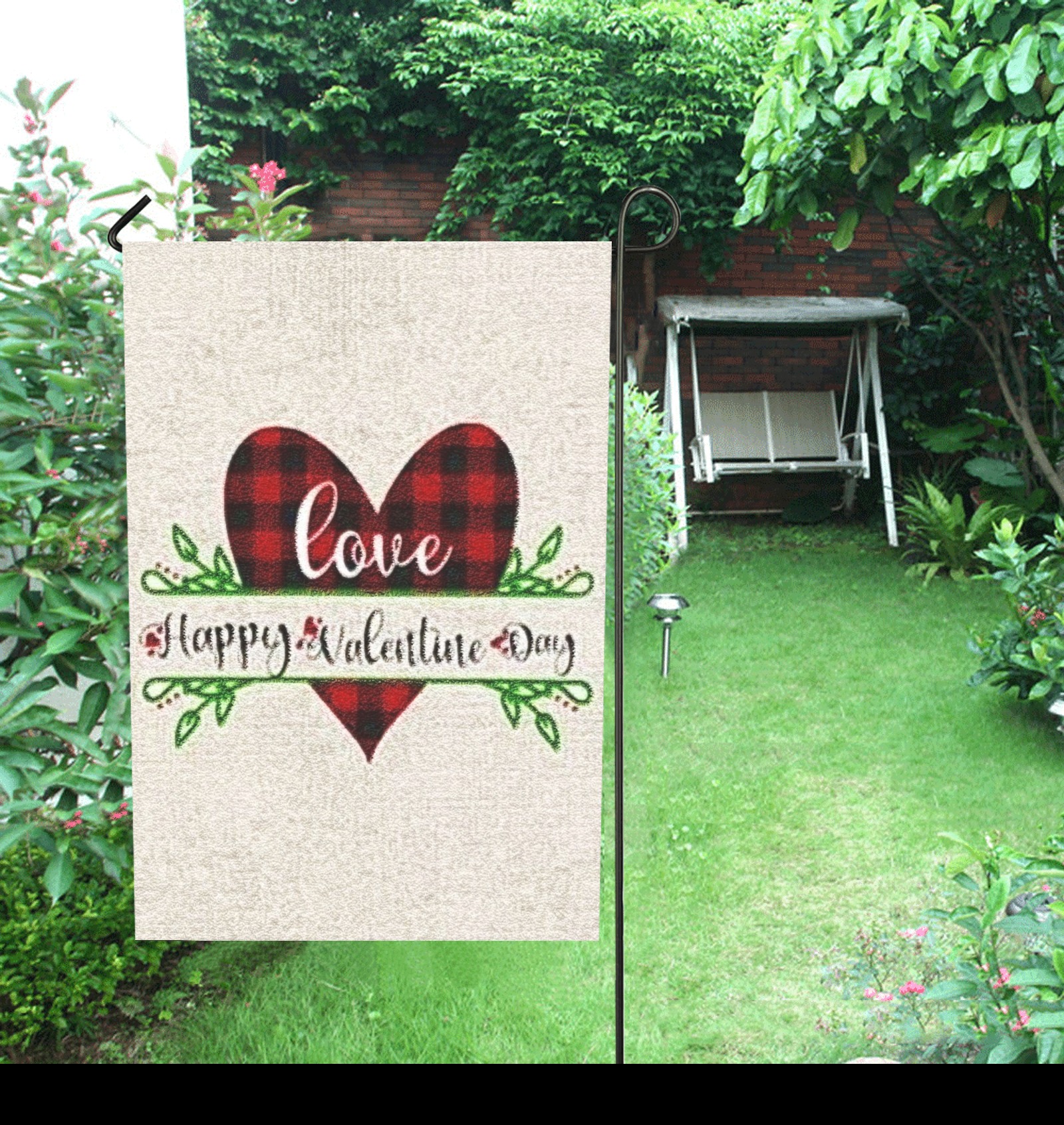 V-day heart and saying Garden Flag 28''x40'' (Two Sides Printing)