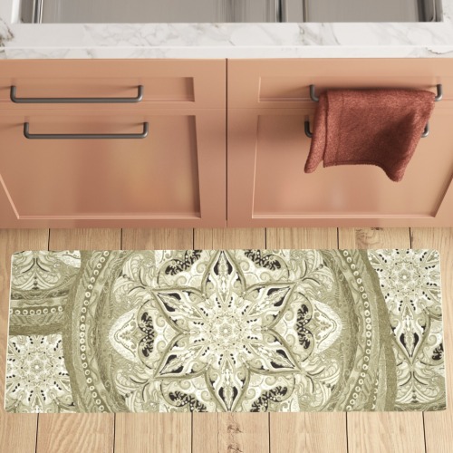 embroidery-golden Kitchen Mat 48"x17"