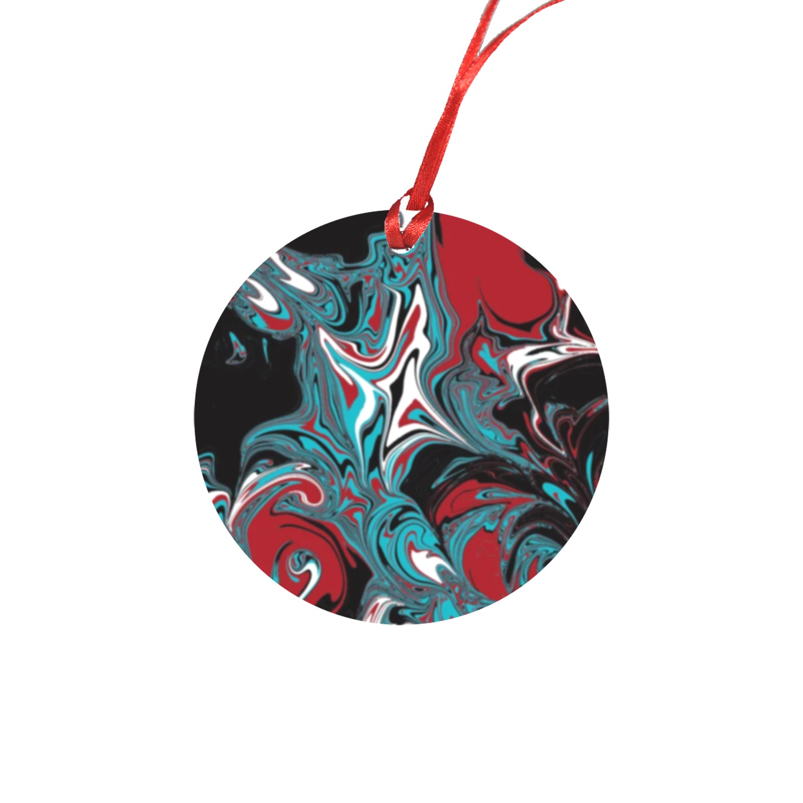 Dark Wave of Colors Round Ornament