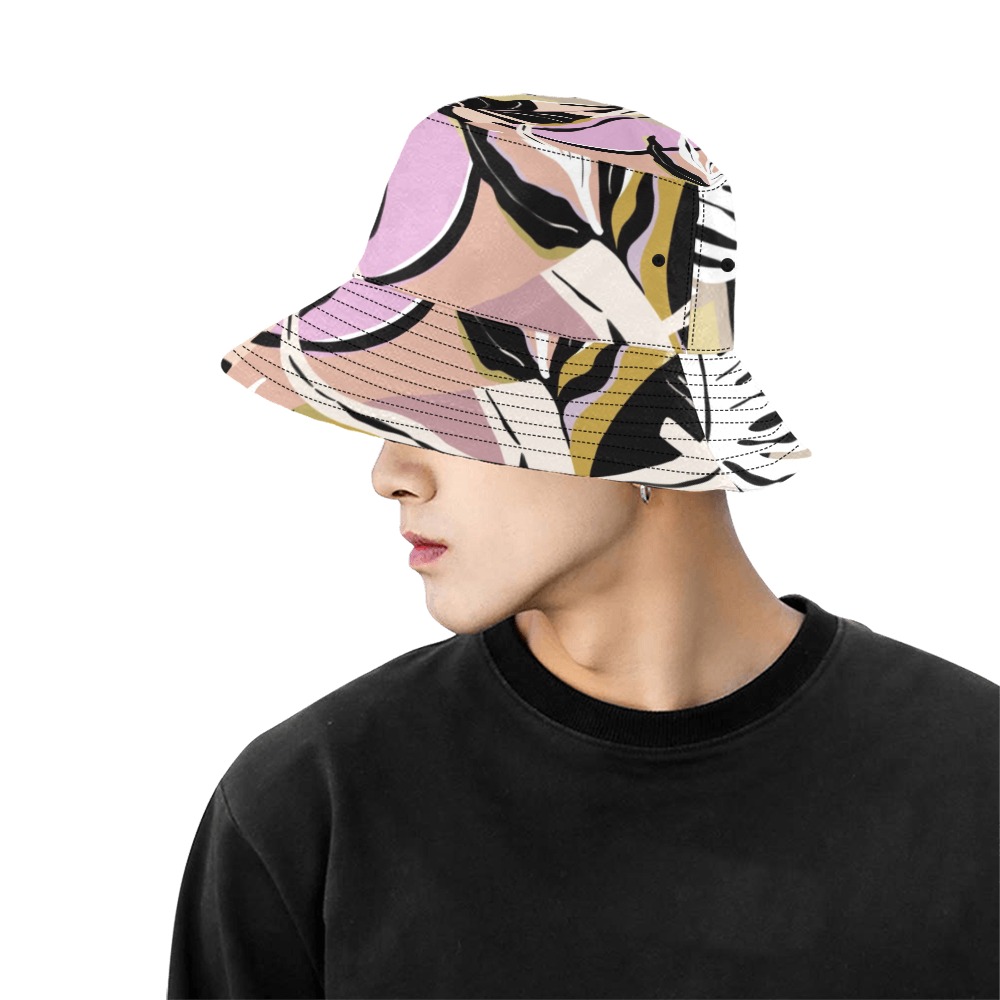 Tropical modern simple graphic All Over Print Bucket Hat for Men