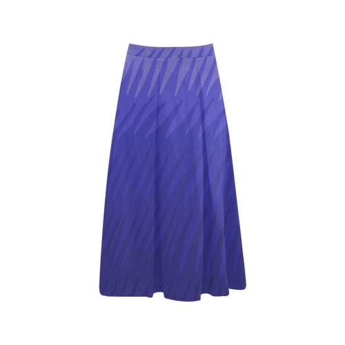 dk blue wavespike Mnemosyne Women's Crepe Skirt (Model D16)