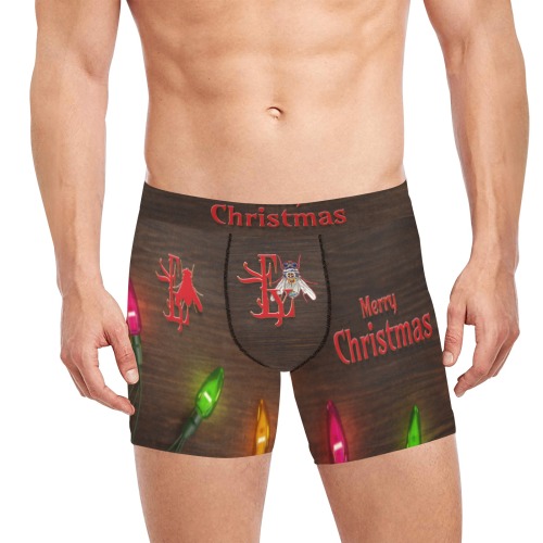 Merry Christmas Collectable Fly Men's Boxer Briefs with Custom Inner Pocket & Waistband (Model L34)